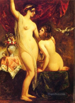  desnudos Pintura - Dos desnudos en un interior William Etty